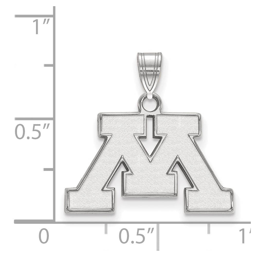 Alternate view of the Sterling Silver U. of Minnesota Small Initial M Pendant by The Black Bow Jewelry Co.