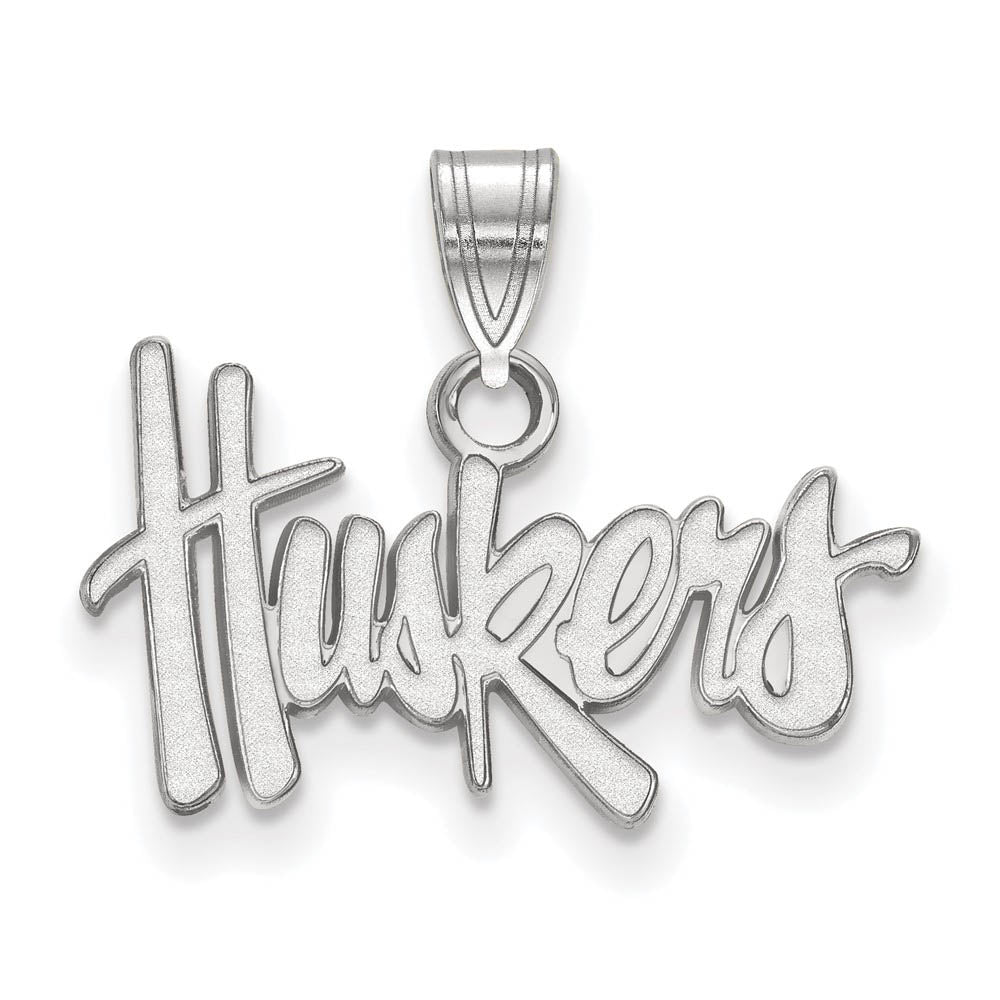 Sterling Silver U. of Nebraska Small 'Huskers' Pendant, Item P21087 by The Black Bow Jewelry Co.