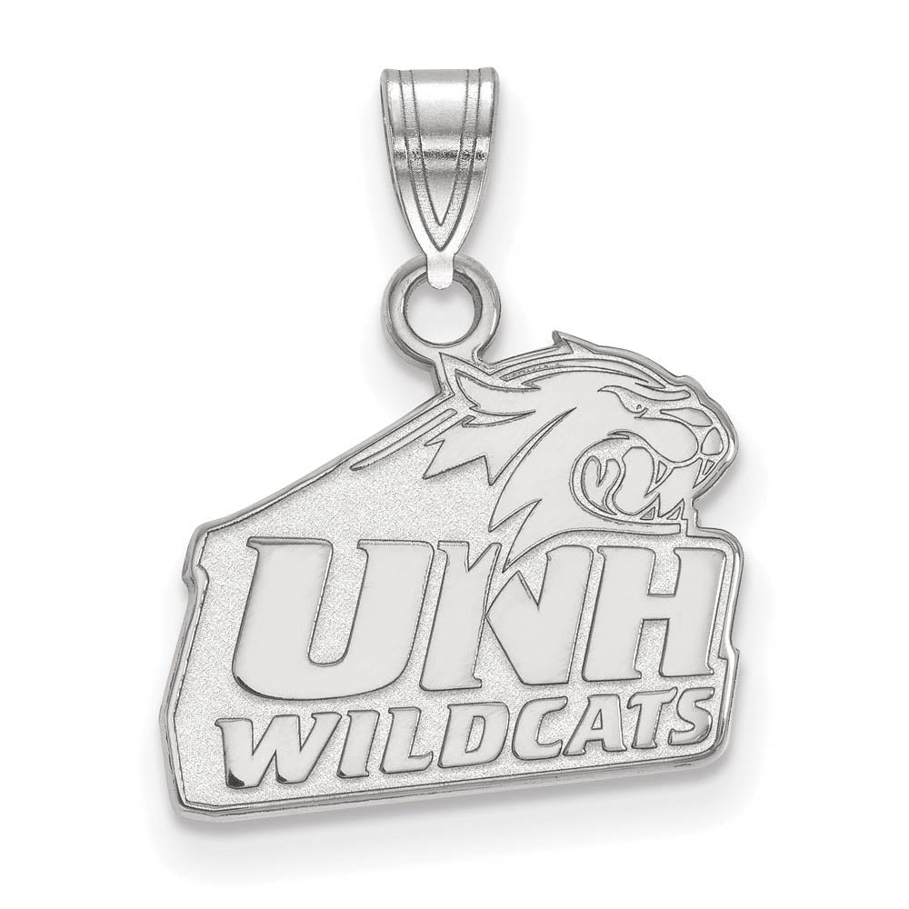 Sterling Silver U. of New Hampshire Small Logo Pendant, Item P21088 by The Black Bow Jewelry Co.