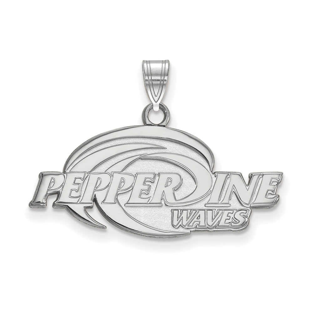 Sterling Silver Pepperdine U. Small Logo Pendant, Item P21106 by The Black Bow Jewelry Co.