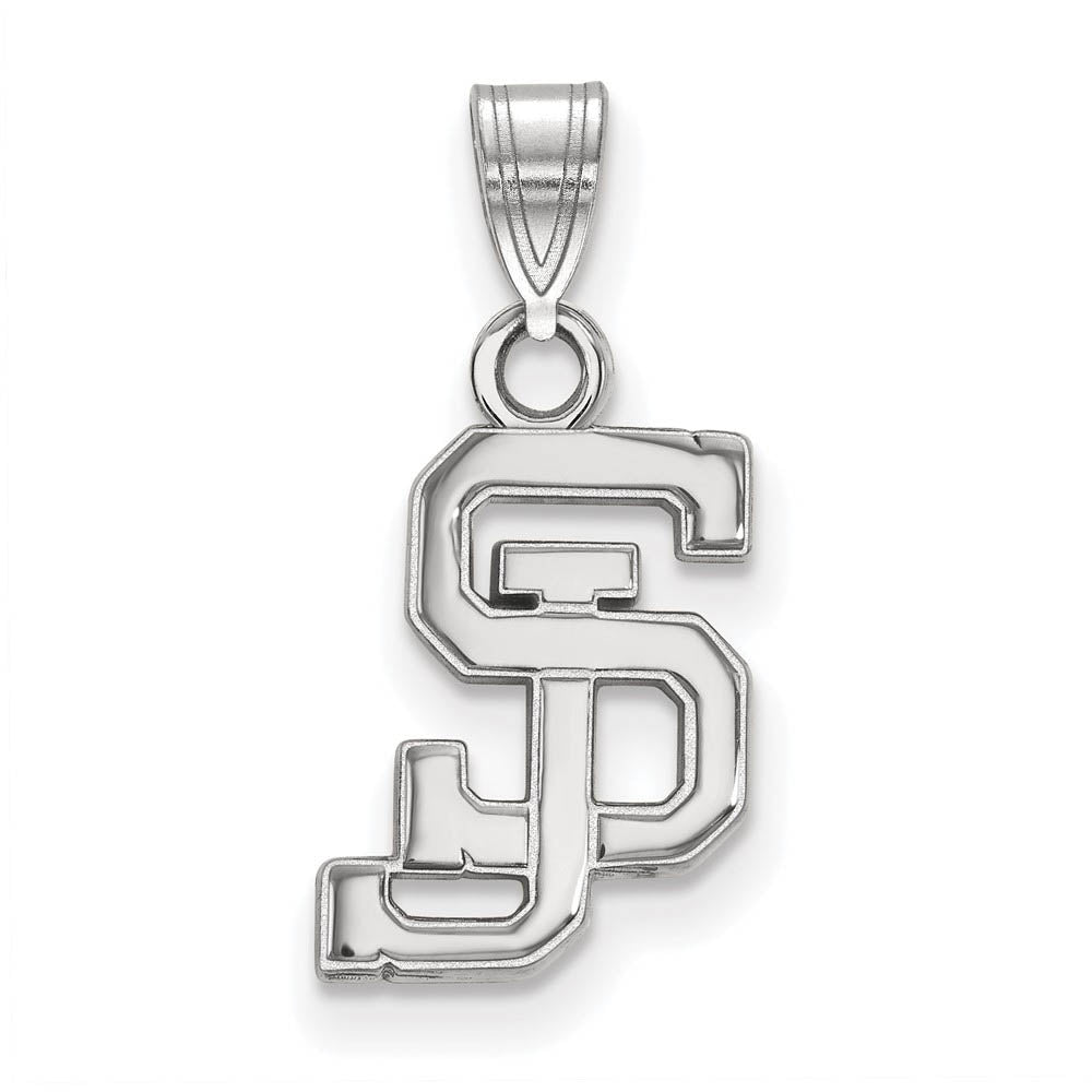 Sterling Silver San Jose State Small Pendant, Item P21107 by The Black Bow Jewelry Co.