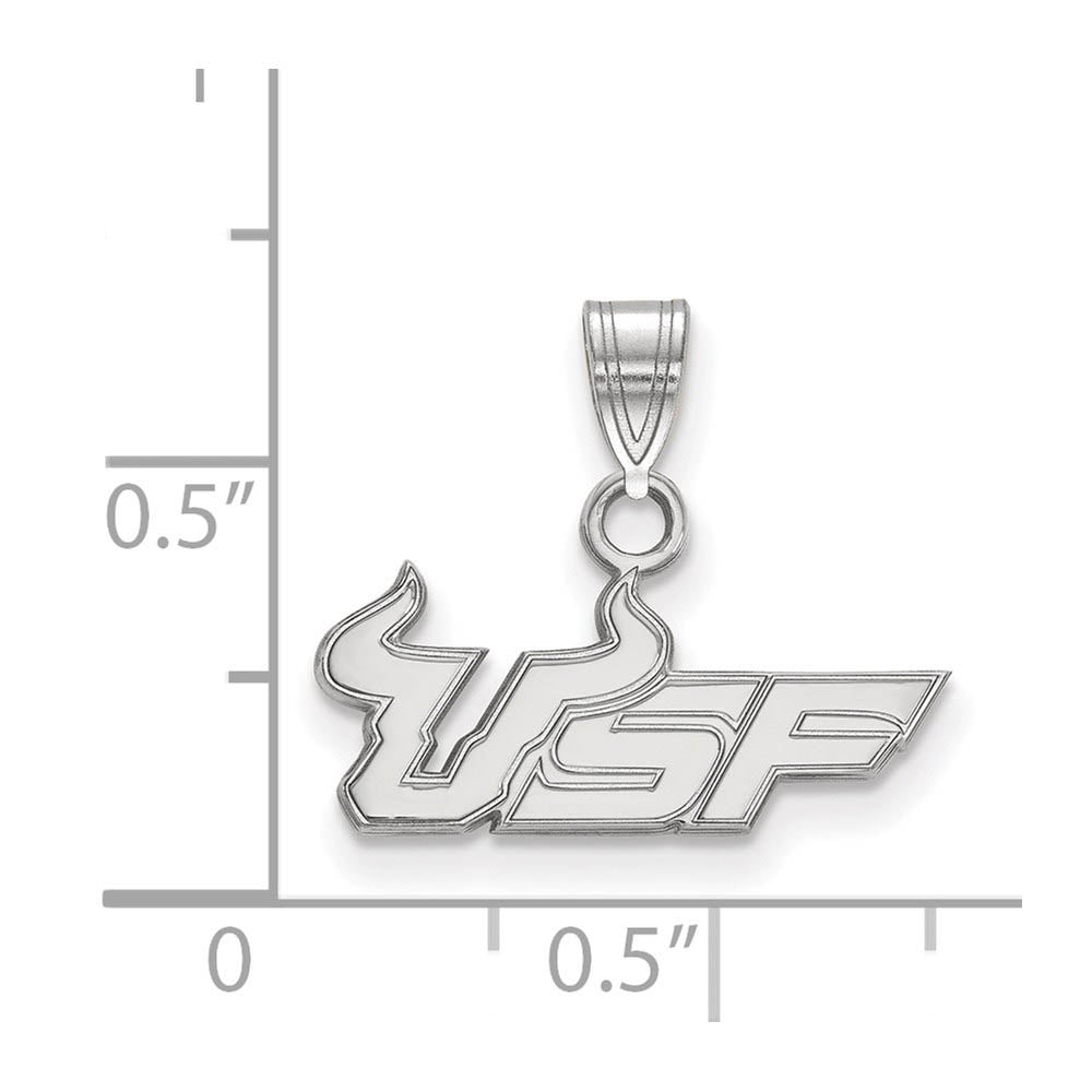 Alternate view of the Sterling Silver South Florida Small 'USF' Pendant by The Black Bow Jewelry Co.