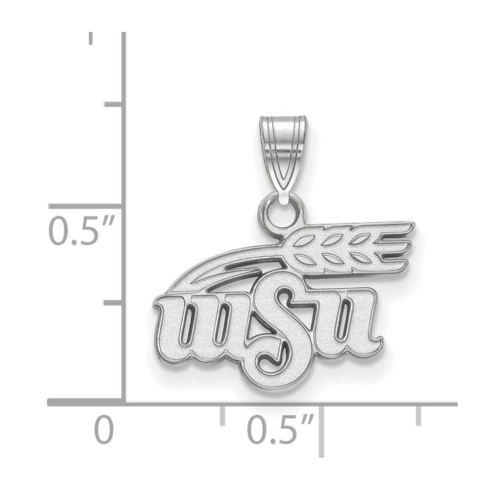 Alternate view of the Sterling Silver Wichita State Small Logo Pendant by The Black Bow Jewelry Co.