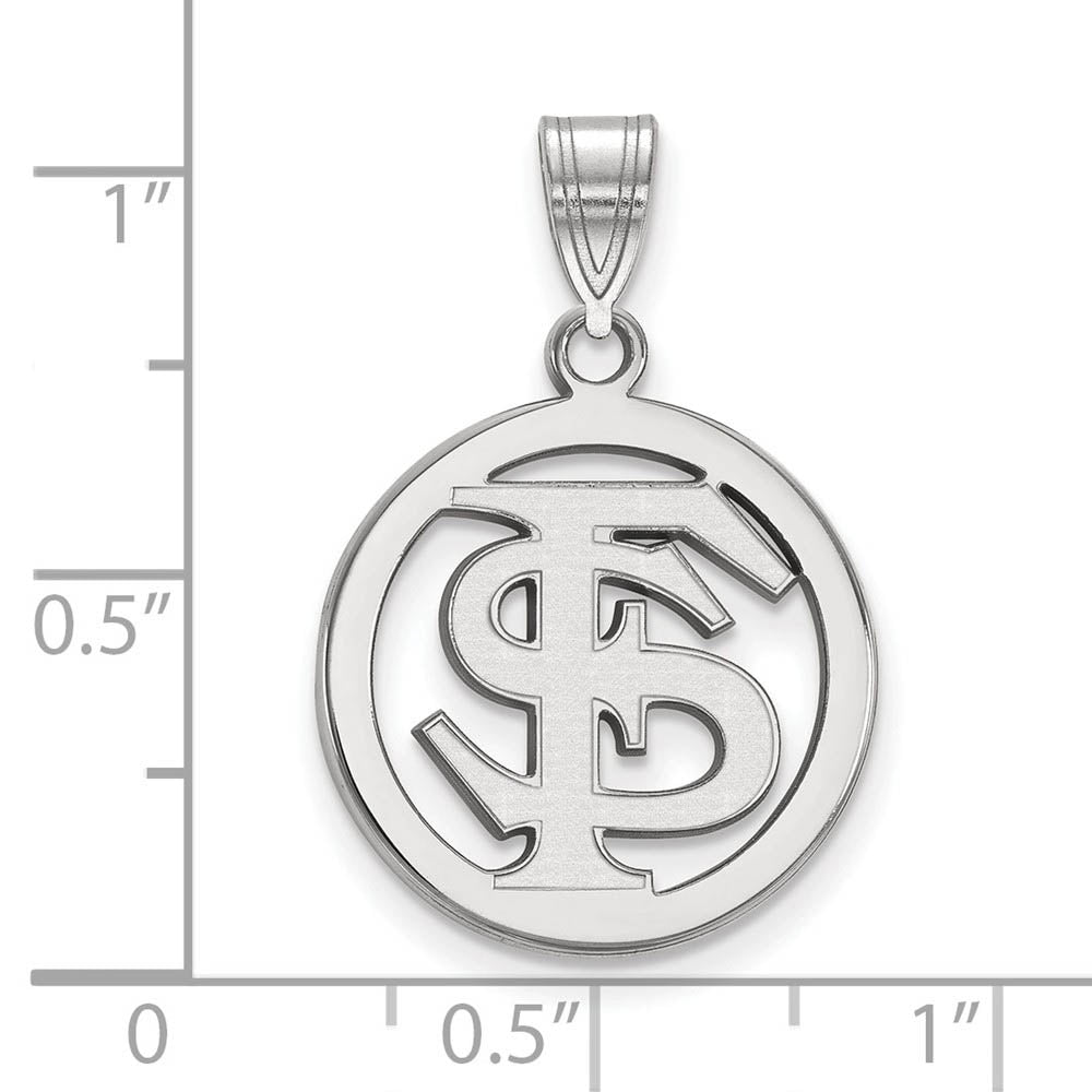 Alternate view of the Sterling Silver Florida State Small Circle Pendant by The Black Bow Jewelry Co.