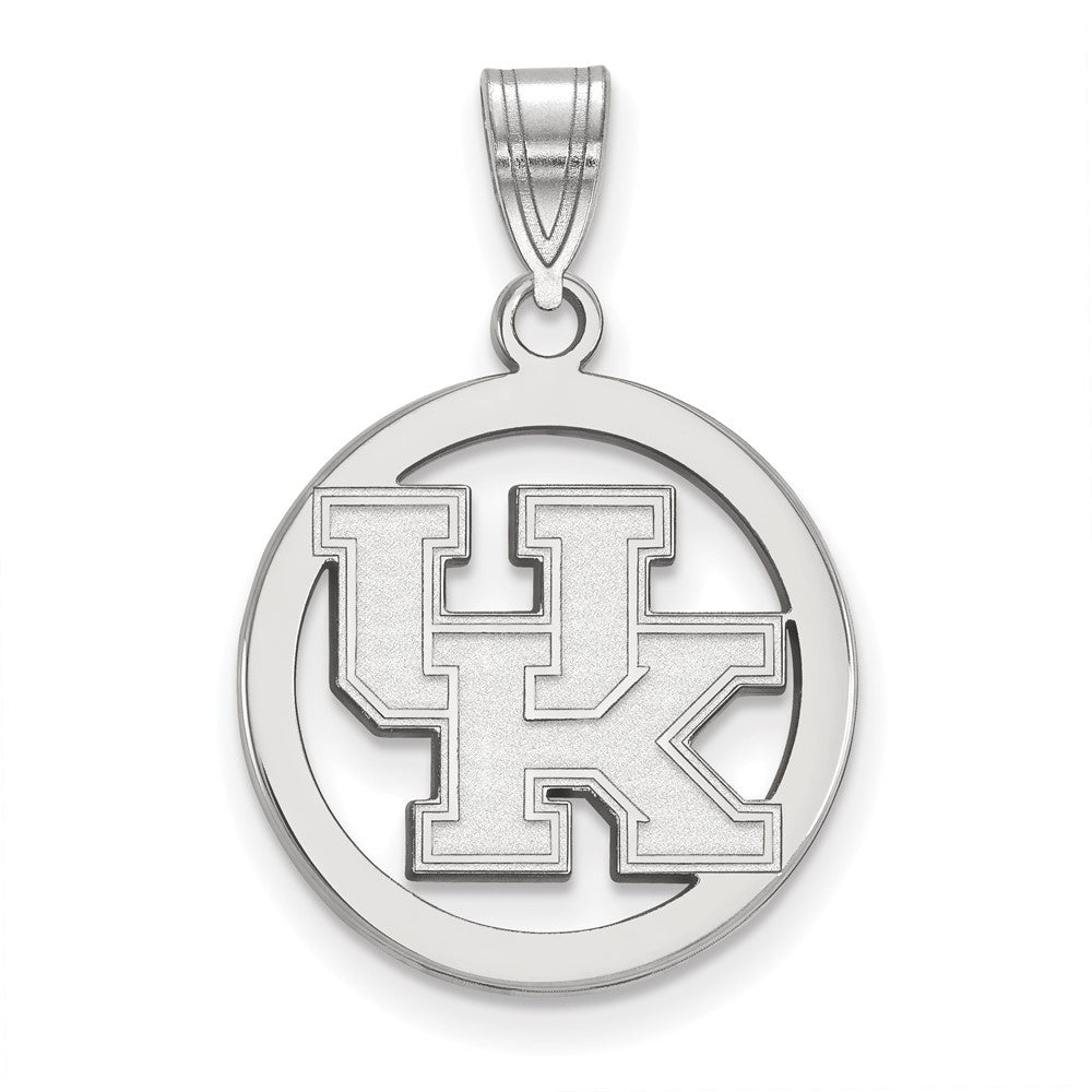 Sterling Silver U. of Kentucky Small Circle Pendant, Item P21196 by The Black Bow Jewelry Co.