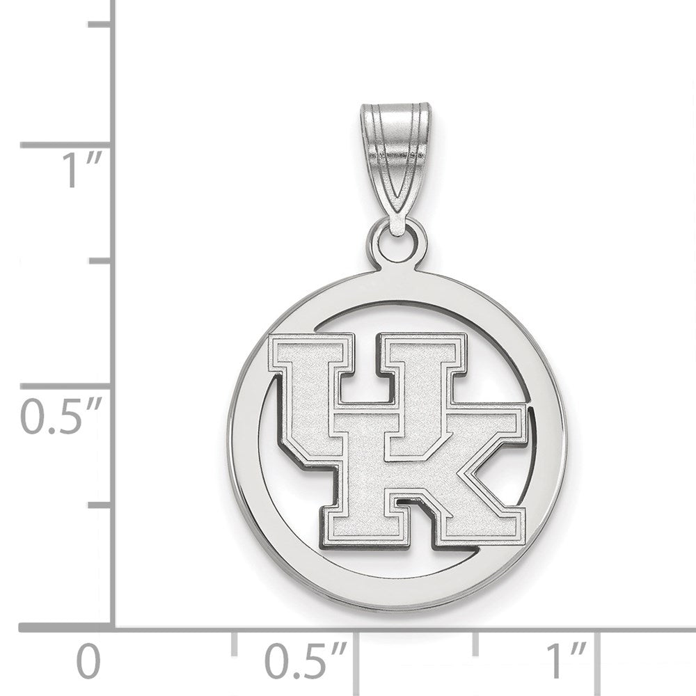 Alternate view of the Sterling Silver U. of Kentucky Small Circle Pendant by The Black Bow Jewelry Co.