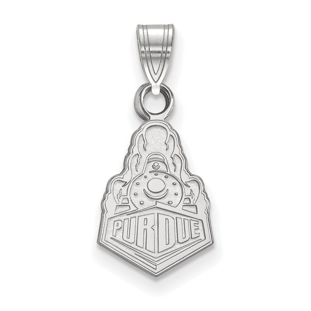 Sterling Silver Purdue Small Logo Pendant, Item P21205 by The Black Bow Jewelry Co.