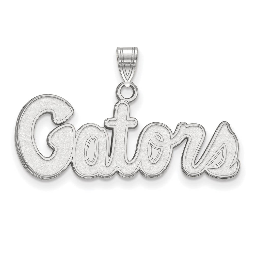 Sterling Silver U. of Florida Small Script 'Gators' Pendant, Item P21221 by The Black Bow Jewelry Co.
