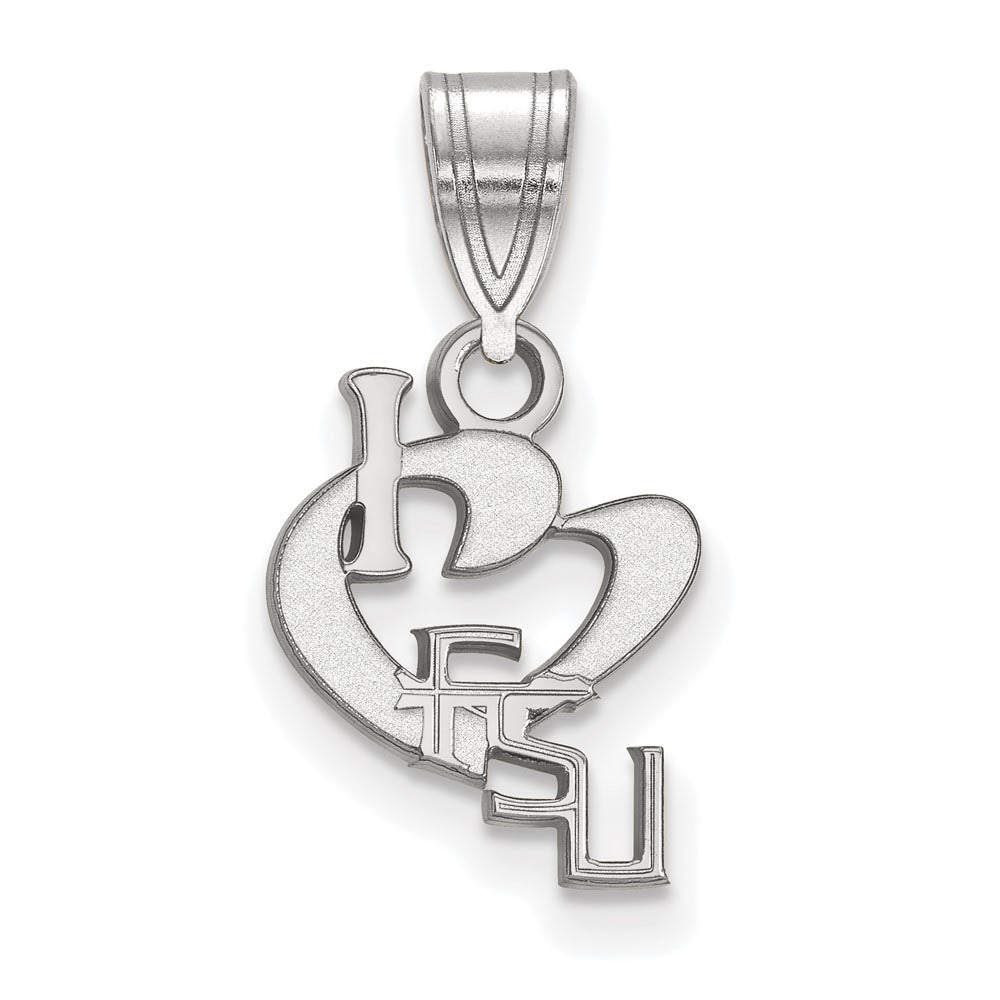 Sterling Silver Florida State Small I Love Logo Pendant, Item P21248 by The Black Bow Jewelry Co.