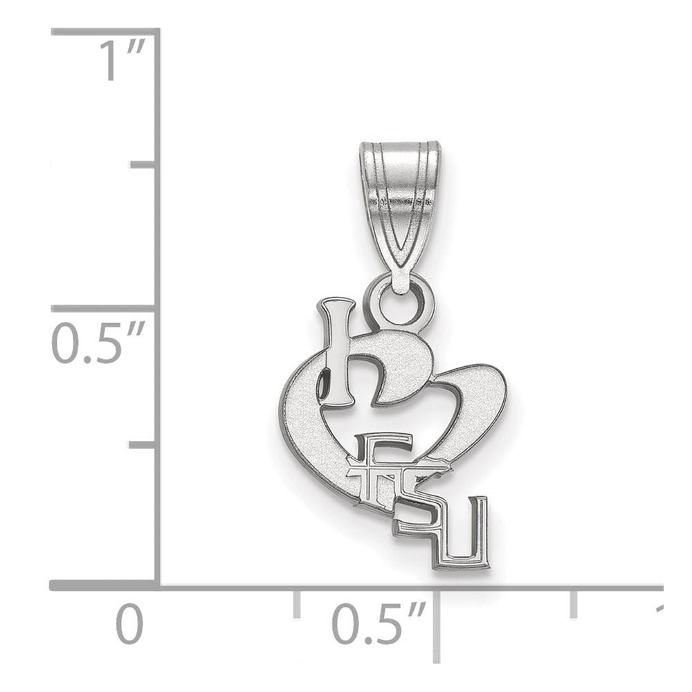 Alternate view of the Sterling Silver Florida State Small I Love Logo Pendant by The Black Bow Jewelry Co.