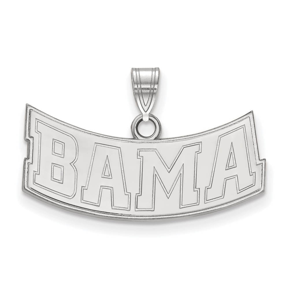 Sterling Silver U. of Alabama Small 'BAMA' Pendant, Item P21252 by The Black Bow Jewelry Co.