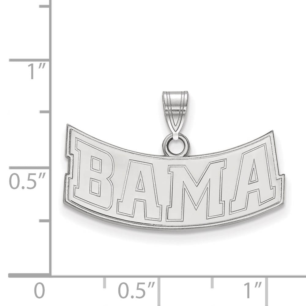 Alternate view of the Sterling Silver U. of Alabama Small 'BAMA' Pendant by The Black Bow Jewelry Co.