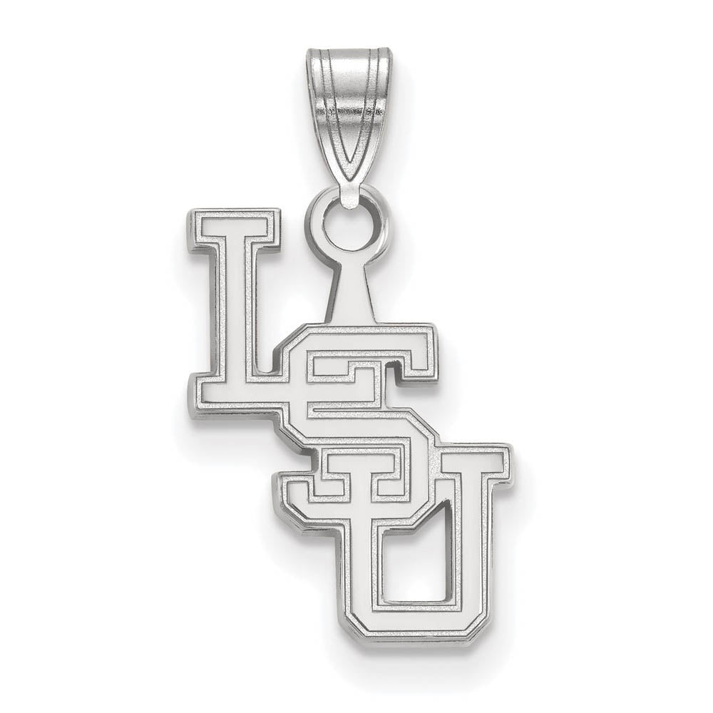 Sterling Silver Louisiana State Small Pendant, Item P21262 by The Black Bow Jewelry Co.