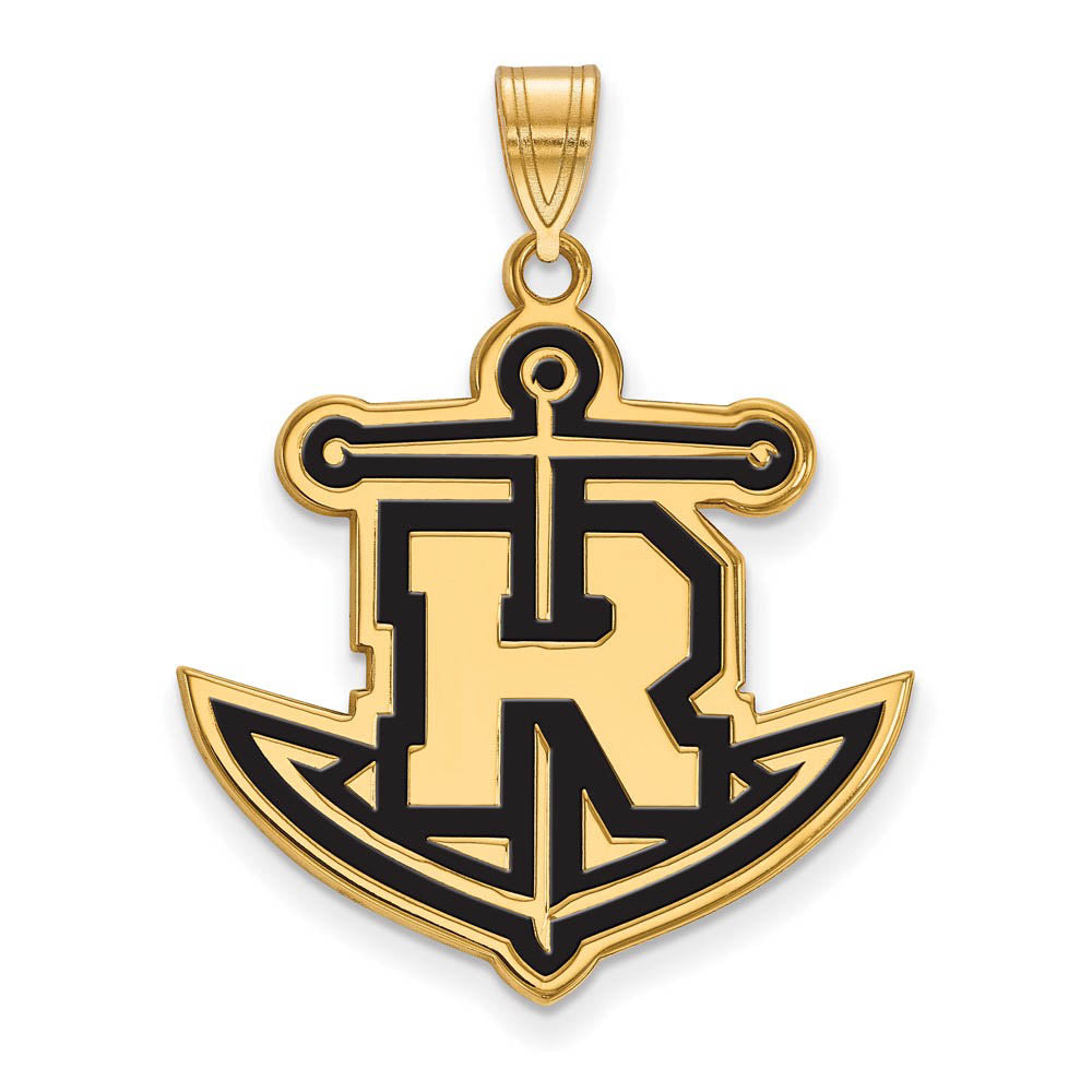 14k Gold Plated Silver Rollins College XL Enamel Pendant, Item P21289 by The Black Bow Jewelry Co.