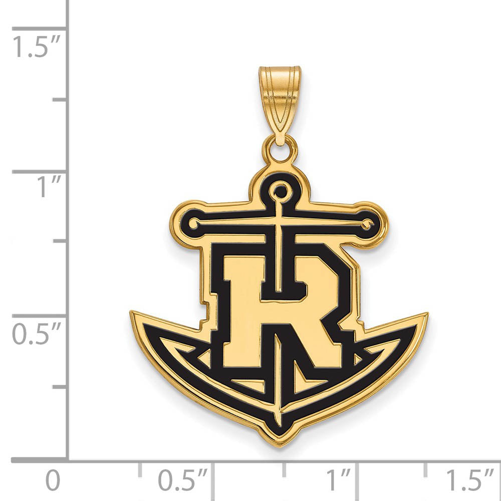Alternate view of the 14k Gold Plated Silver Rollins College XL Enamel Pendant by The Black Bow Jewelry Co.