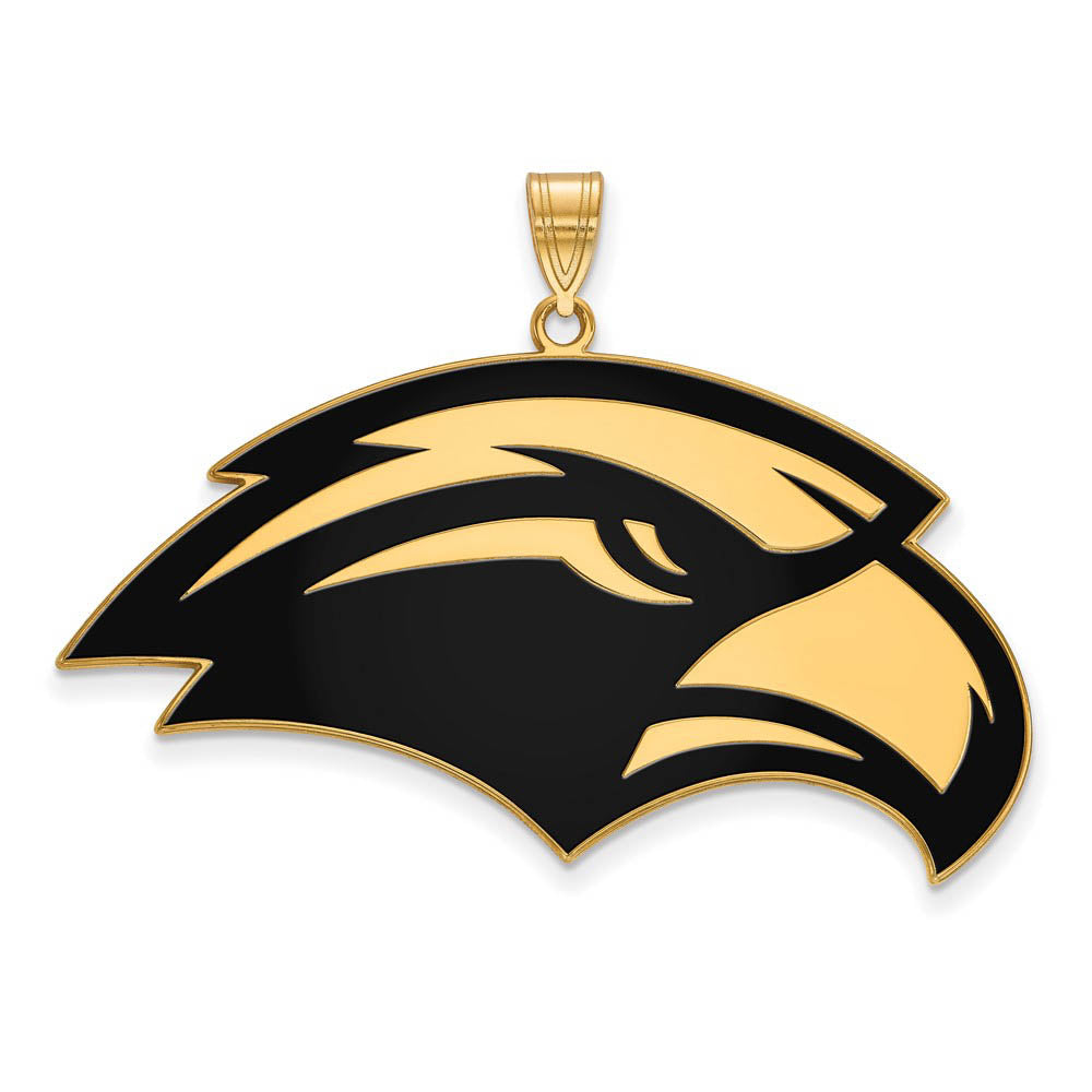 14k Gold Plated Silver Southern Miss XL Enamel Pendant, Item P21295 by The Black Bow Jewelry Co.