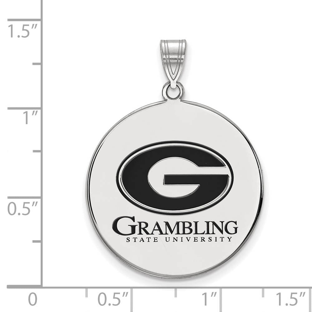 Alternate view of the Sterling Silver Grambling State XL Enamel Disc Pendant by The Black Bow Jewelry Co.