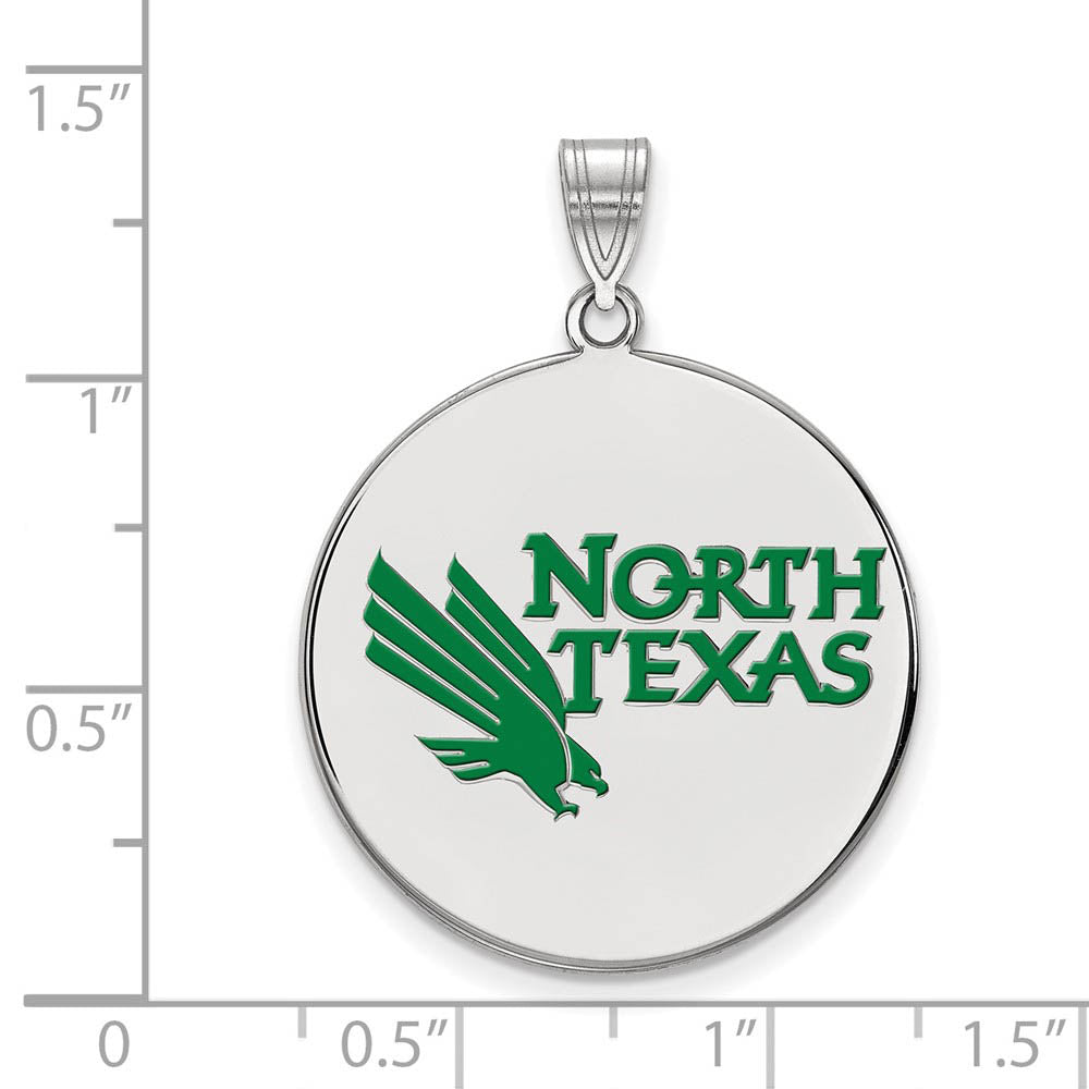 Alternate view of the Sterling Silver North Texas XL Enamel Disc Pendant by The Black Bow Jewelry Co.