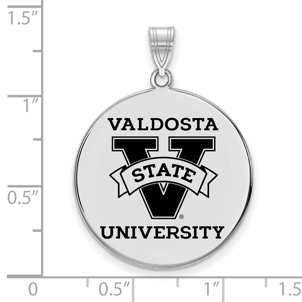 Alternate view of the Sterling Silver Valdosta State XL Enamel Disc Pendant by The Black Bow Jewelry Co.