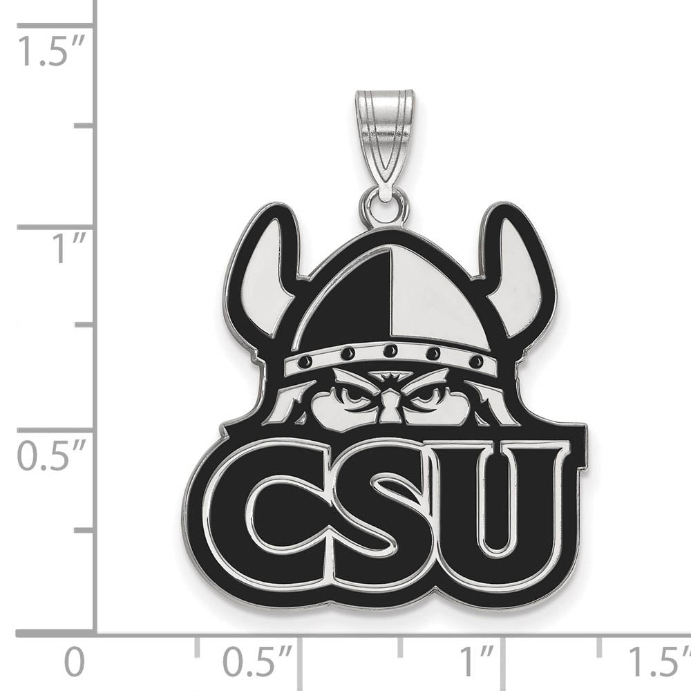 Alternate view of the Sterling Silver Cleveland State XL Enamel Pendant by The Black Bow Jewelry Co.