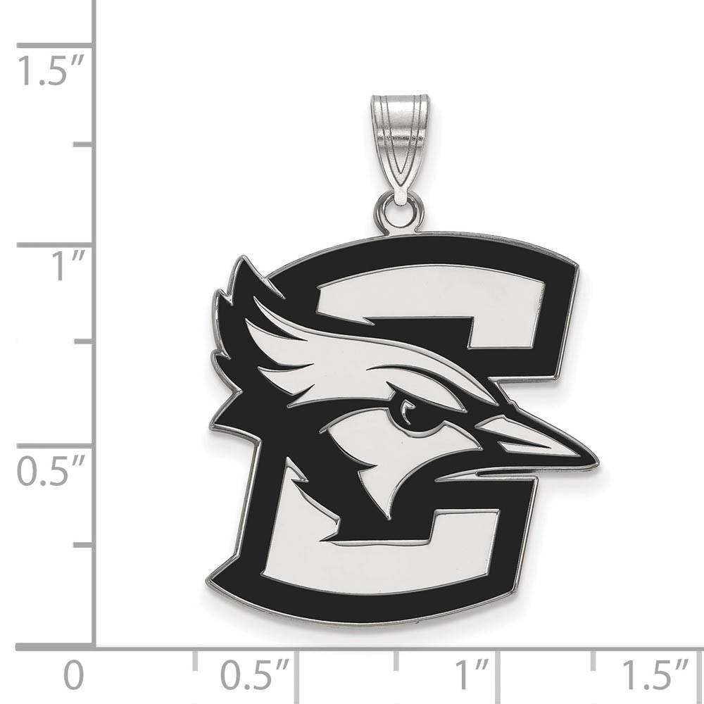 Alternate view of the Sterling Silver Creighton U XL Enamel Pendant by The Black Bow Jewelry Co.
