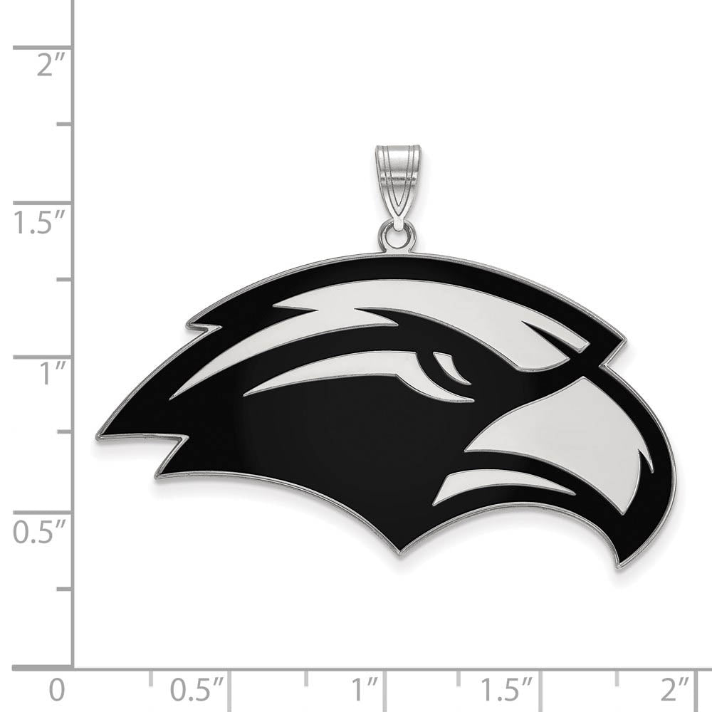 Alternate view of the Sterling Silver Southern Miss XL Enamel Pendant by The Black Bow Jewelry Co.