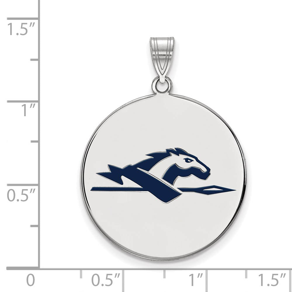 Alternate view of the Sterling Silver Longwood U XL Enamel Disc Pendant by The Black Bow Jewelry Co.