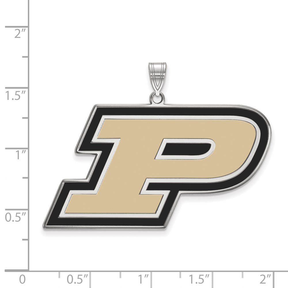 Alternate view of the Sterling Silver Purdue XL Enamel 'P' Pendant by The Black Bow Jewelry Co.