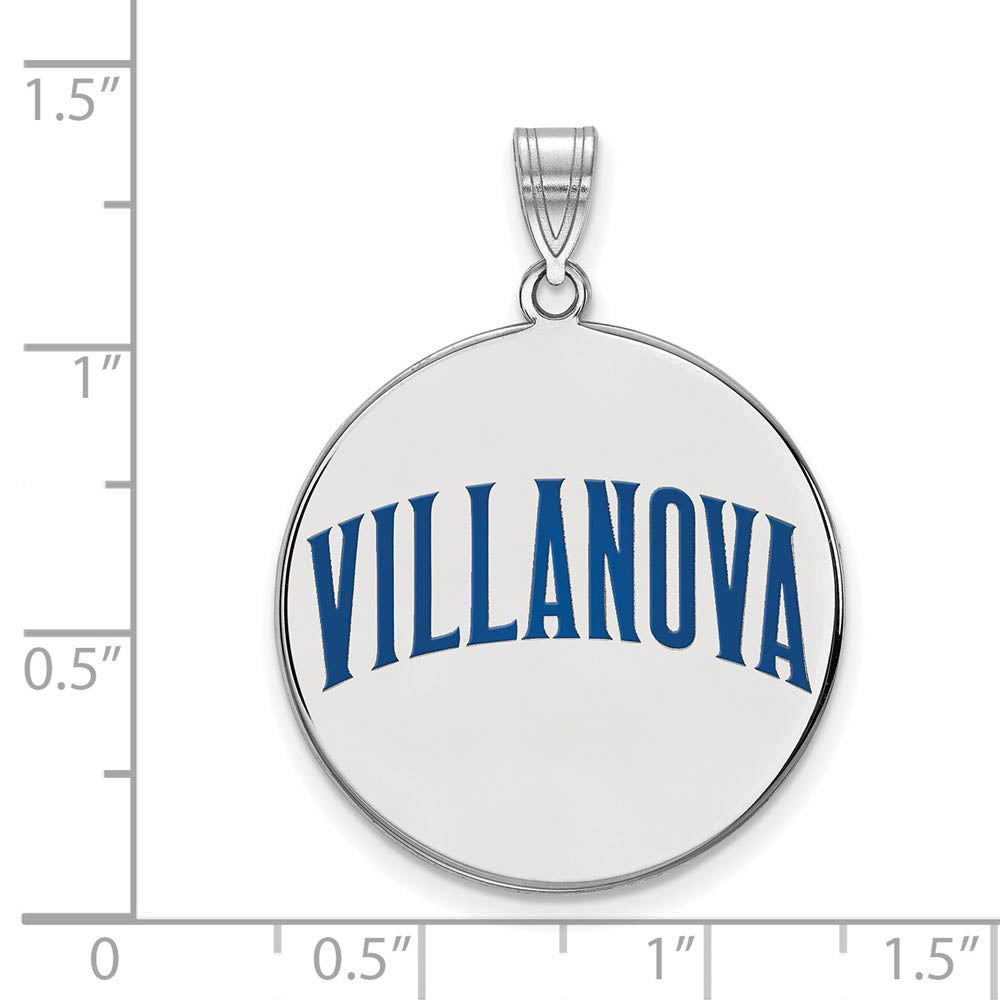 Alternate view of the Sterling Silver Villanova U. XL Enamel Script Disc Pendant by The Black Bow Jewelry Co.