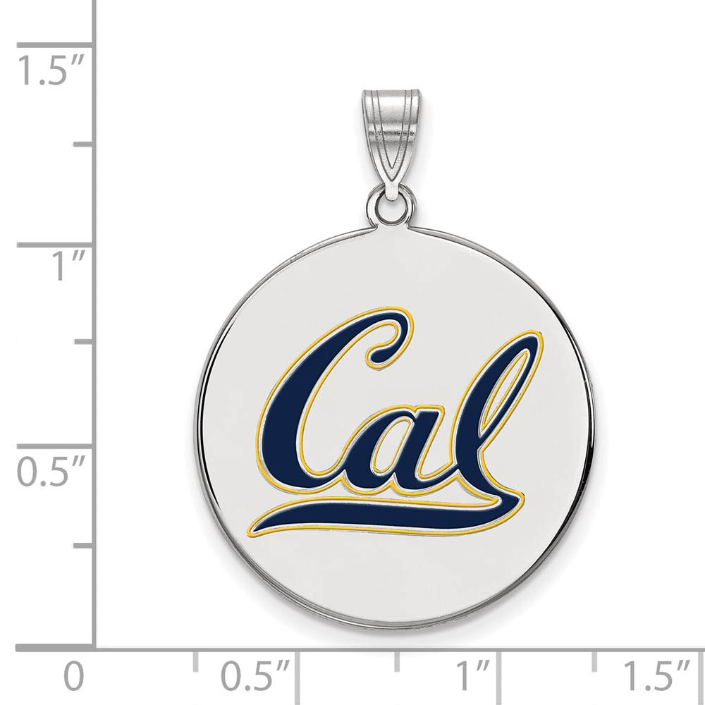 Alternate view of the Sterling Silver California Berkeley XL Enamel 'Cal' Disc Pendant by The Black Bow Jewelry Co.
