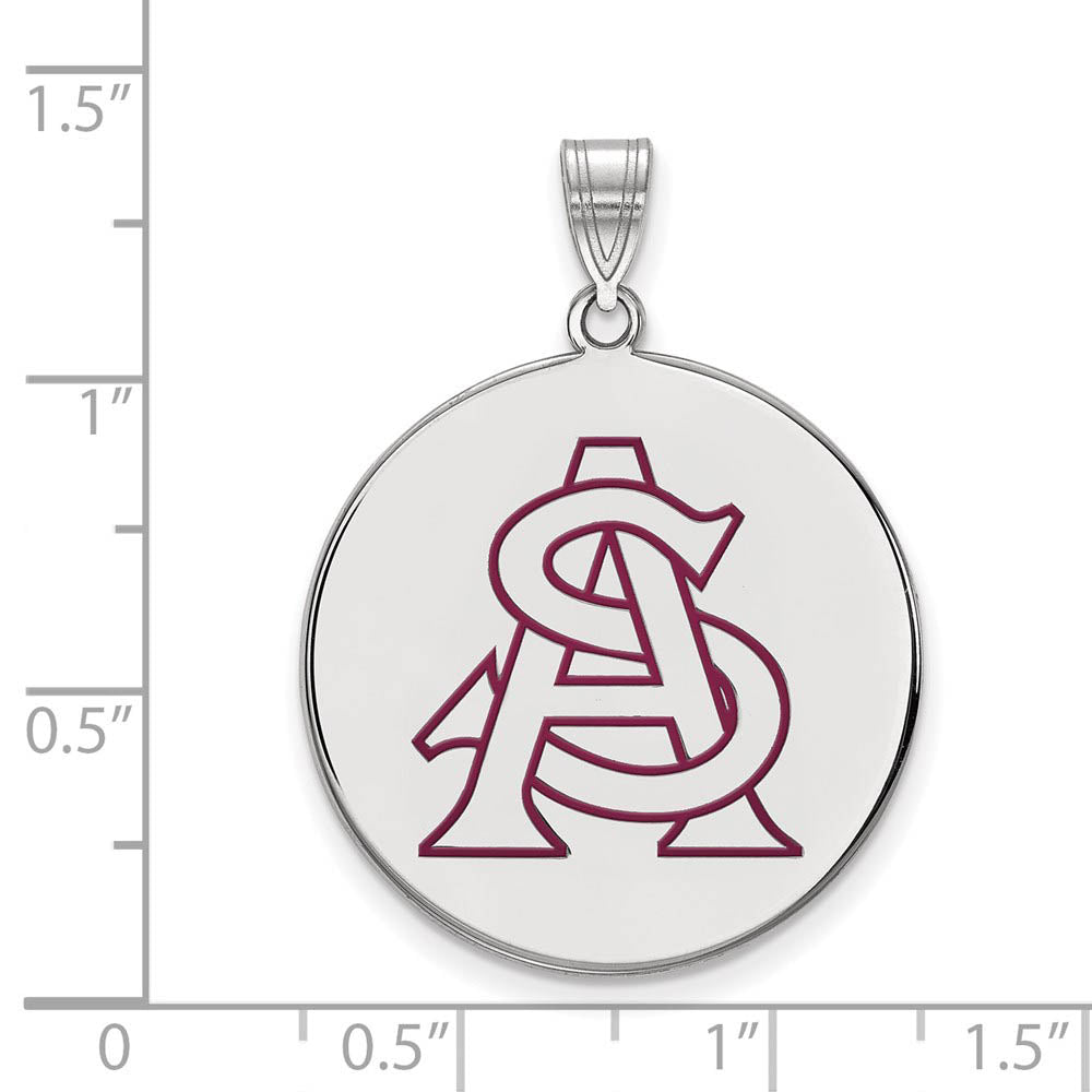 Alternate view of the Sterling Silver Arizona State XL Enamel Disc Pendant by The Black Bow Jewelry Co.