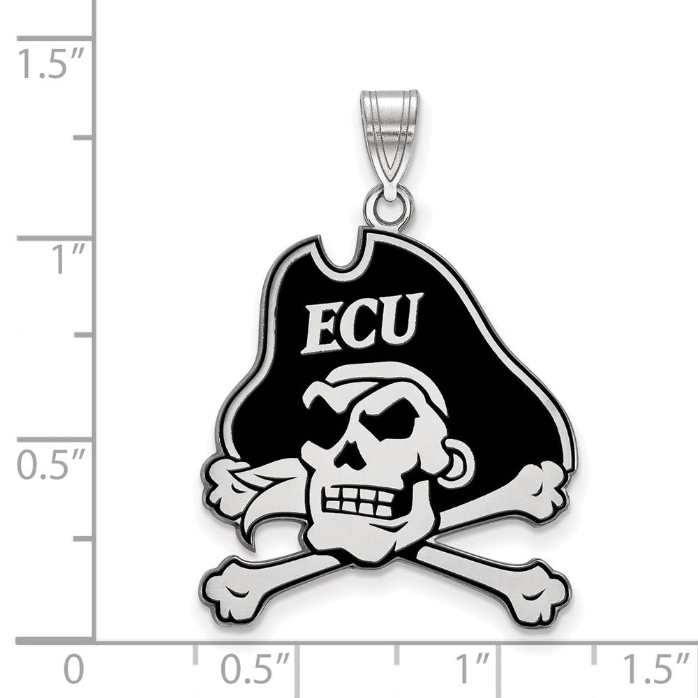 Alternate view of the Sterling Silver East Carolina U XL Enamel Pendant by The Black Bow Jewelry Co.