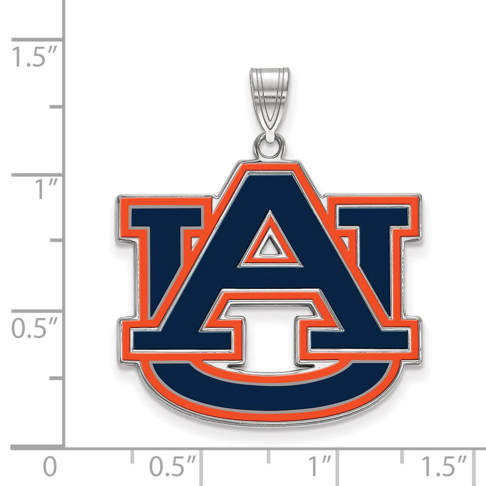 Alternate view of the Sterling Silver Auburn U XL Enamel Pendant by The Black Bow Jewelry Co.