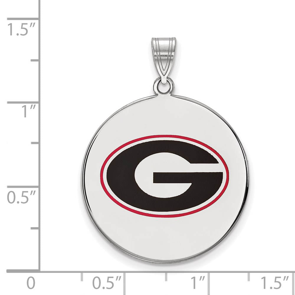 Alternate view of the Sterling Silver U. of Georgia XL Enameled Pendant by The Black Bow Jewelry Co.