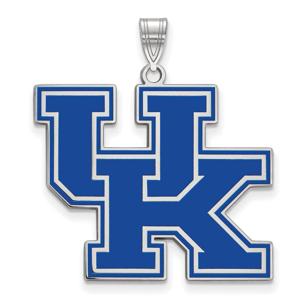 Sterling Silver U. of Kentucky XL Enamel Pendant, Item P21463 by The Black Bow Jewelry Co.