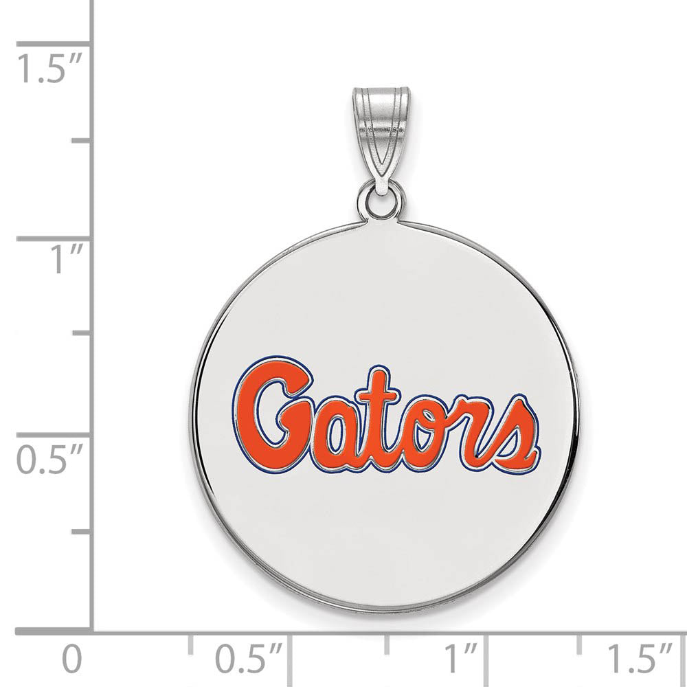 Alternate view of the Sterling Silver U of Florida XL Enamel Disc Pendant by The Black Bow Jewelry Co.