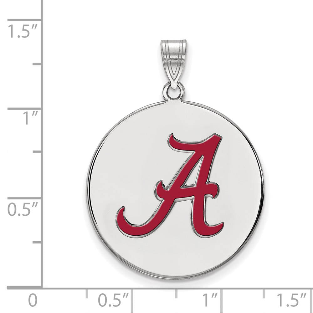 Alternate view of the Sterling Silver U. of Alabama XL Enamel Disc Pendant by The Black Bow Jewelry Co.