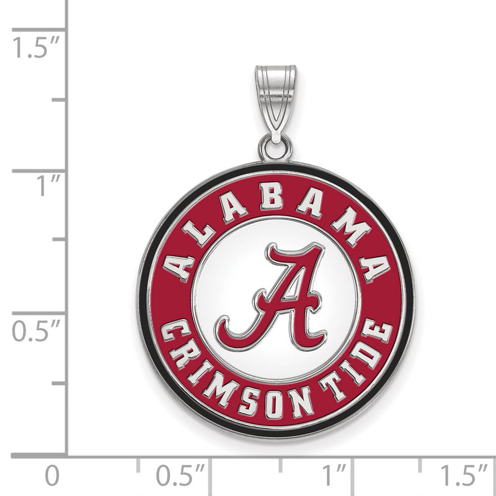 Alternate view of the Sterling Silver U. of Alabama XL Enamel Disc Pendant by The Black Bow Jewelry Co.