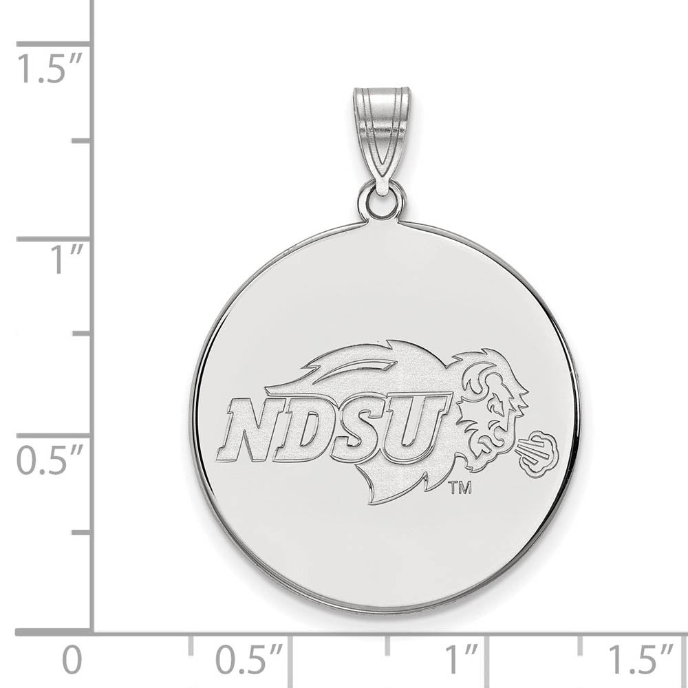 Alternate view of the 10k White Gold North Dakota State XL Disc Pendant by The Black Bow Jewelry Co.