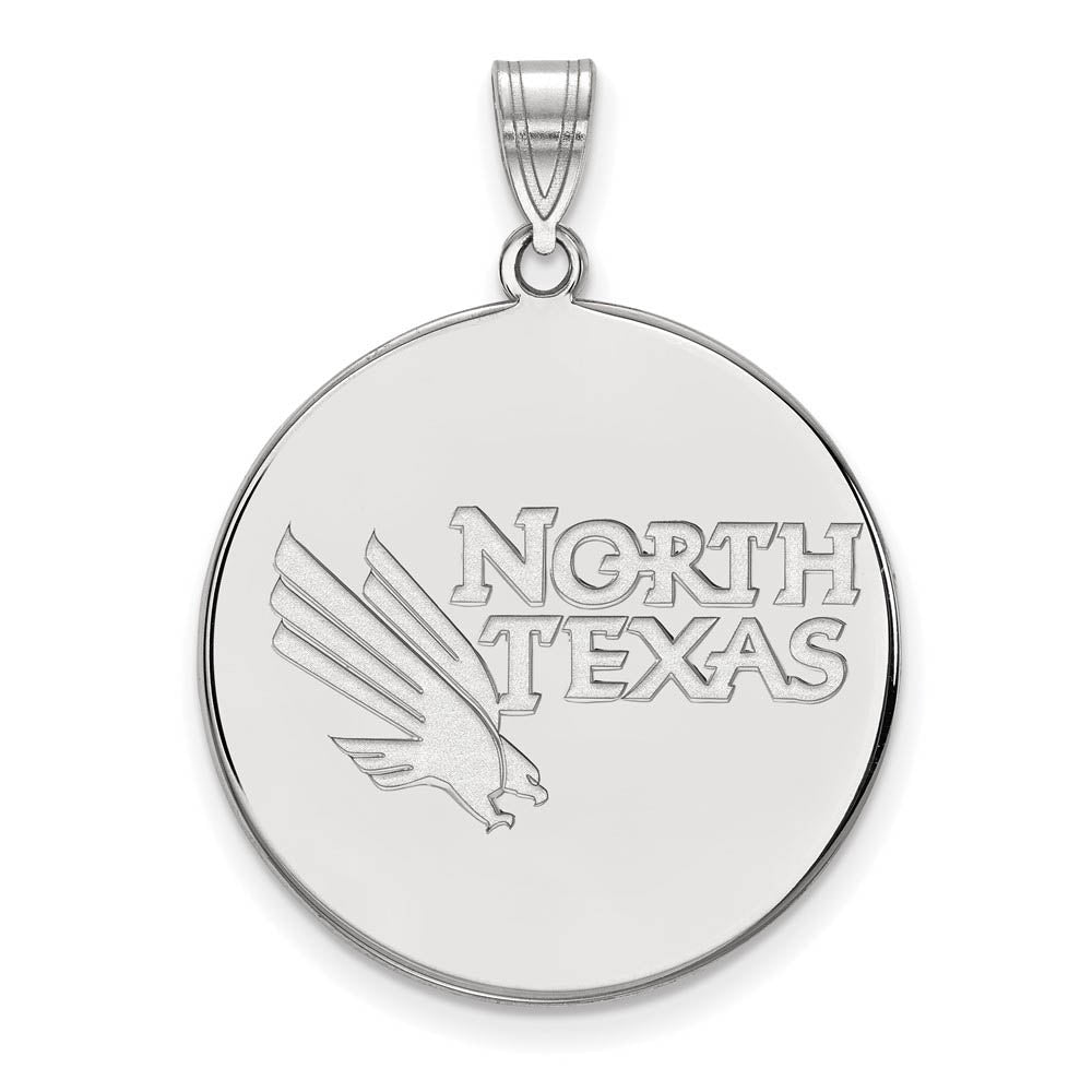 10k White Gold North Texas XL Disc Pendant, Item P21511 by The Black Bow Jewelry Co.
