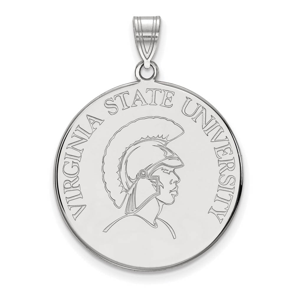 10k White Gold Virginia State XL Disc Pendant, Item P21517 by The Black Bow Jewelry Co.