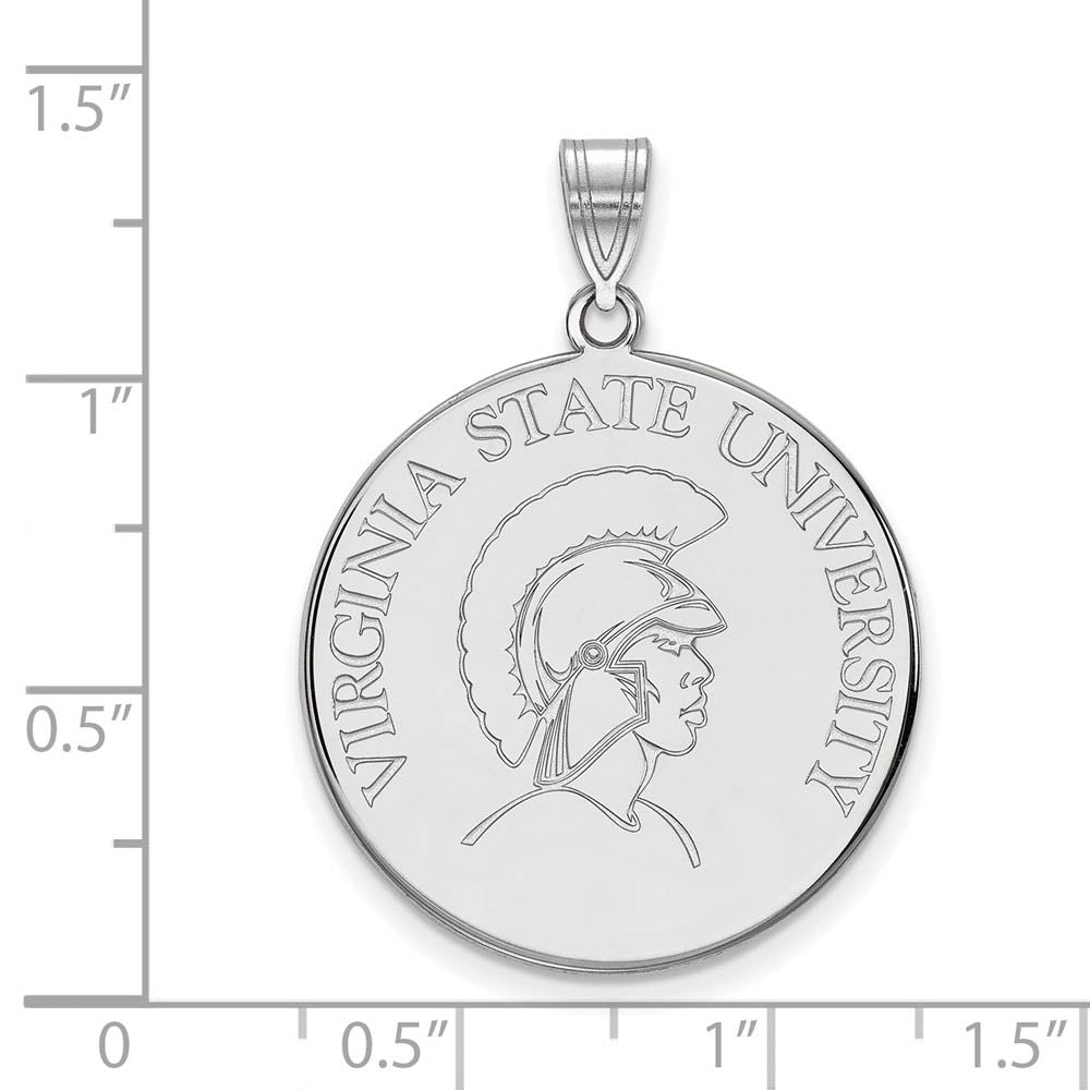 Alternate view of the 10k White Gold Virginia State XL Disc Pendant by The Black Bow Jewelry Co.