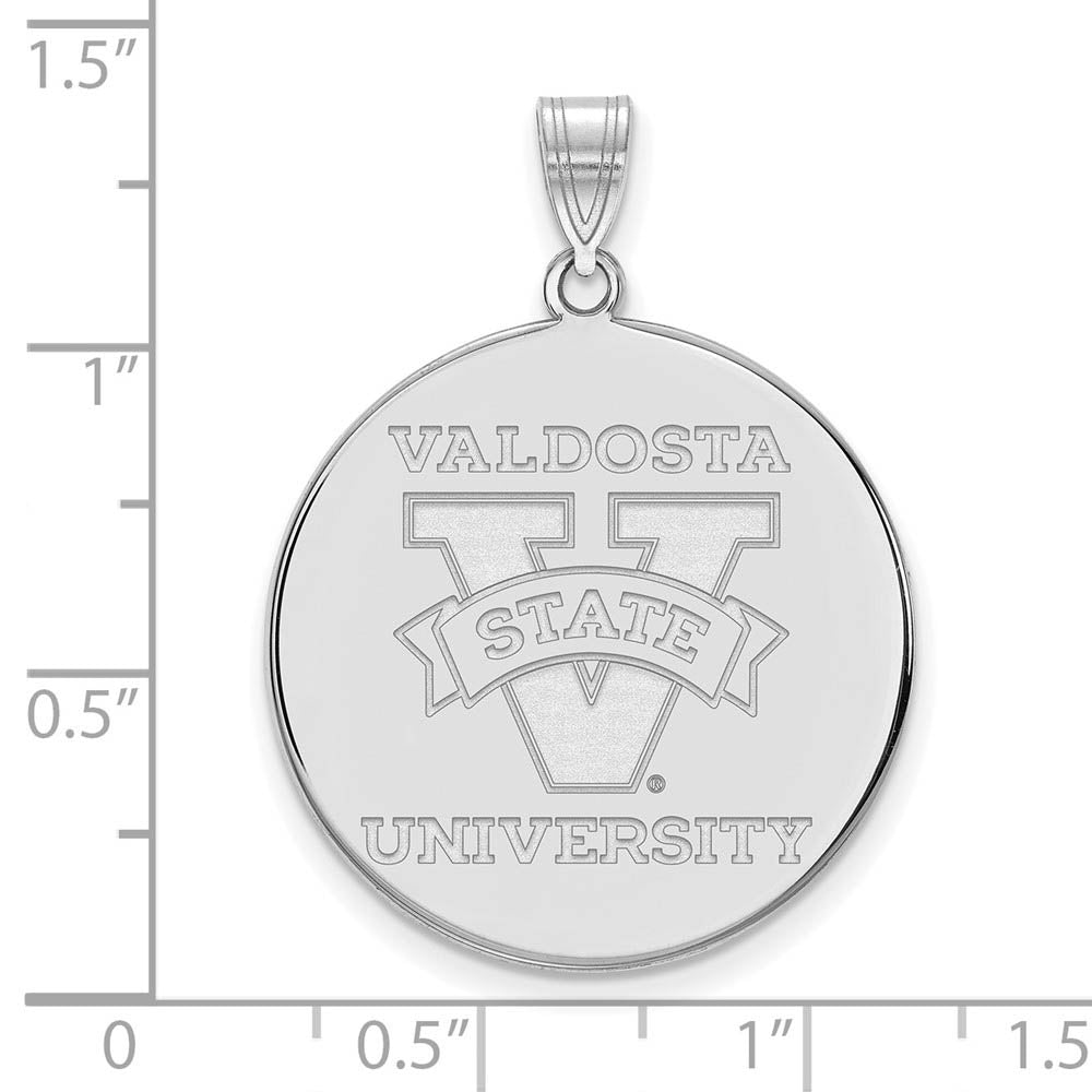 Alternate view of the 10k White Gold Valdosta State XL Disc Pendant by The Black Bow Jewelry Co.