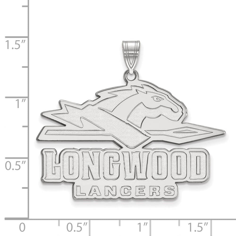 Alternate view of the 10k White Gold Longwood U XL Pendant by The Black Bow Jewelry Co.