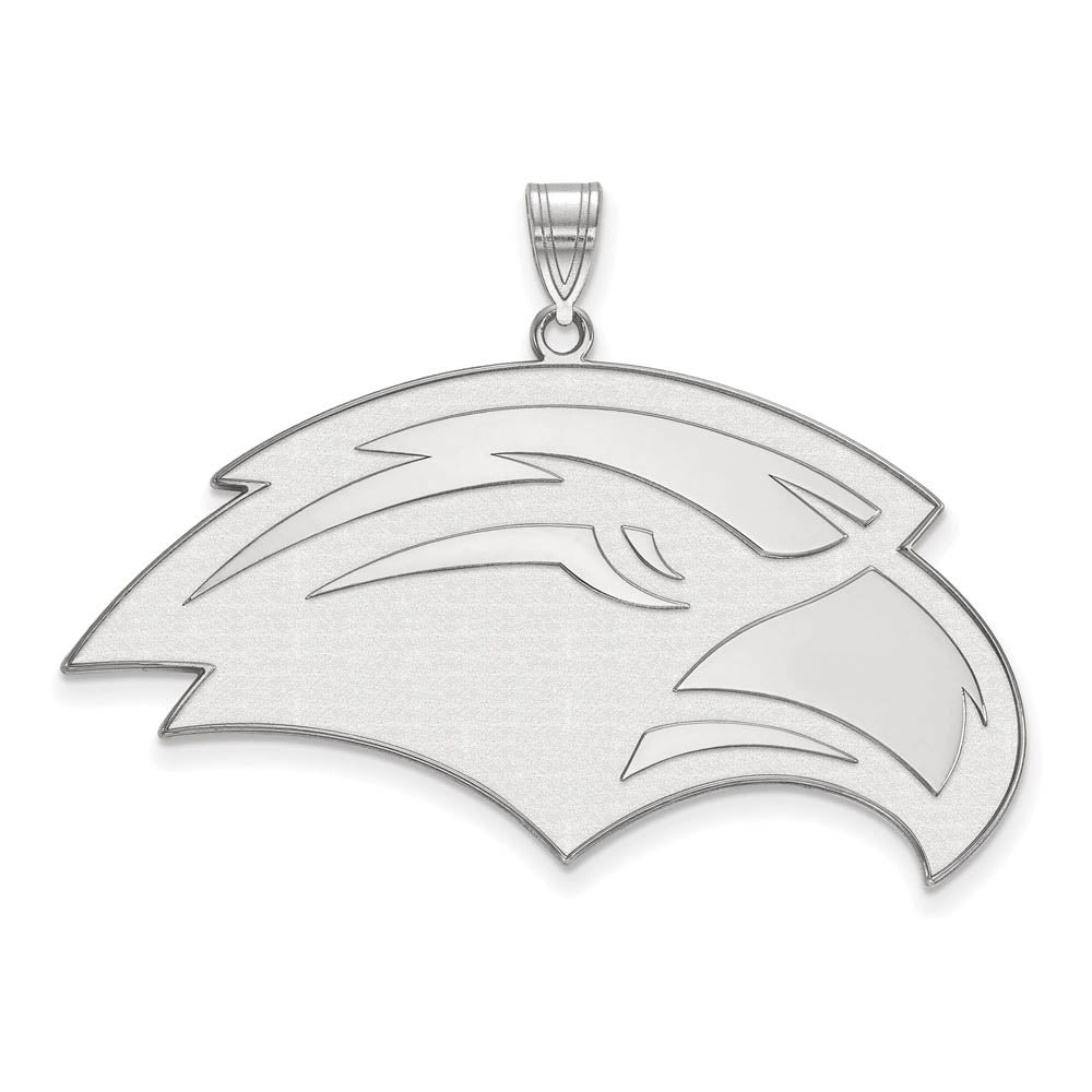 10k White Gold Southern Mississippi XL Pendant, Item P21541 by The Black Bow Jewelry Co.