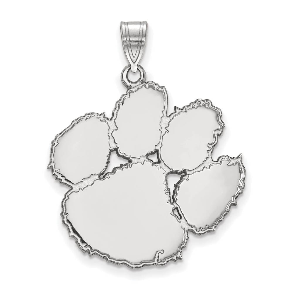 10k White Gold Clemson U XL Pendant, Item P21546 by The Black Bow Jewelry Co.