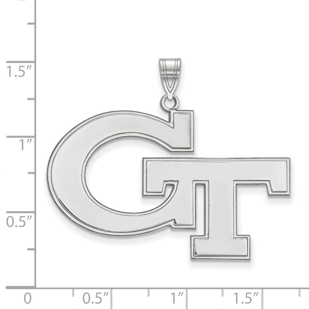 Alternate view of the 10k White Gold Georgia Technology XL Pendant by The Black Bow Jewelry Co.