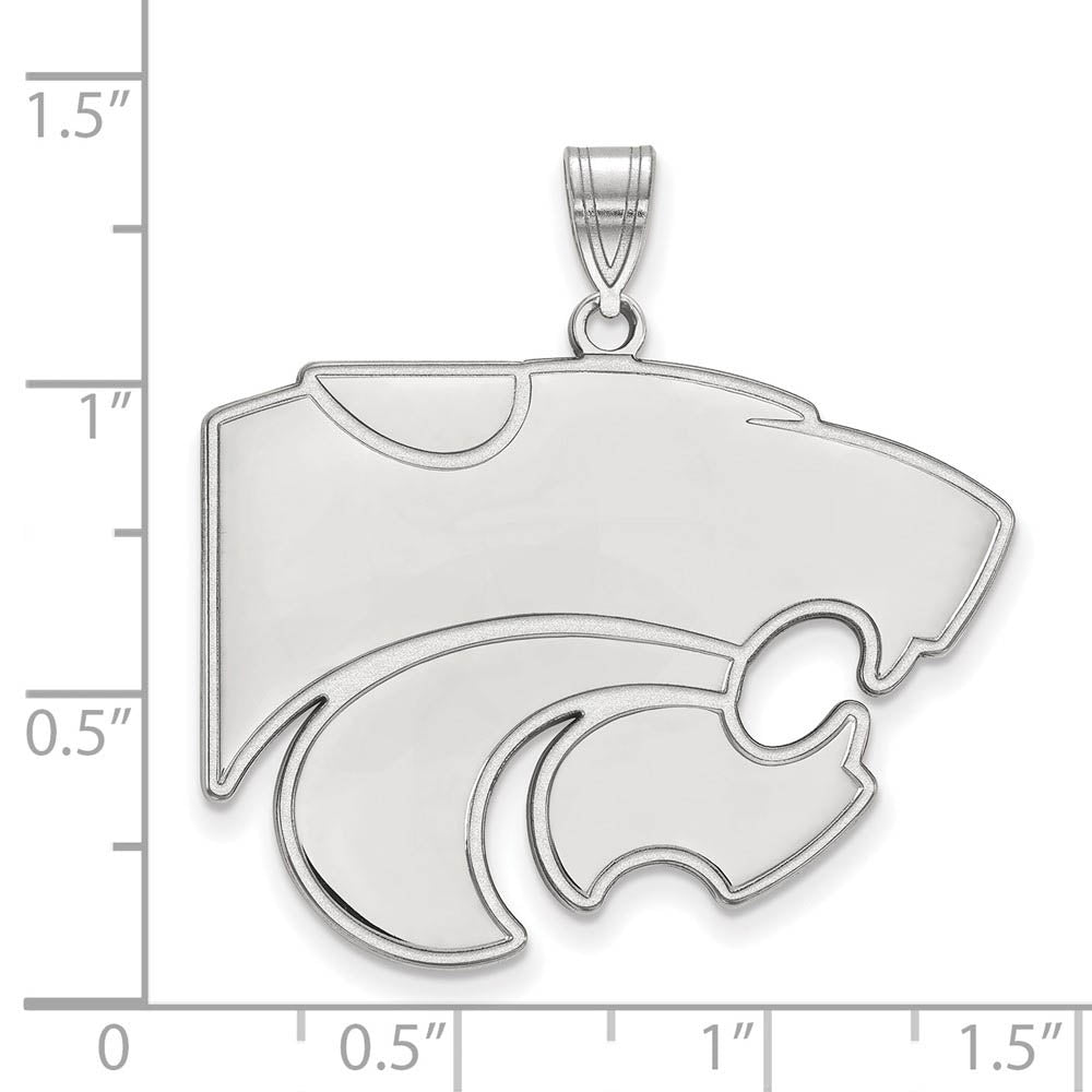 Alternate view of the 10k White Gold Kansas State XL Mascot Pendant by The Black Bow Jewelry Co.