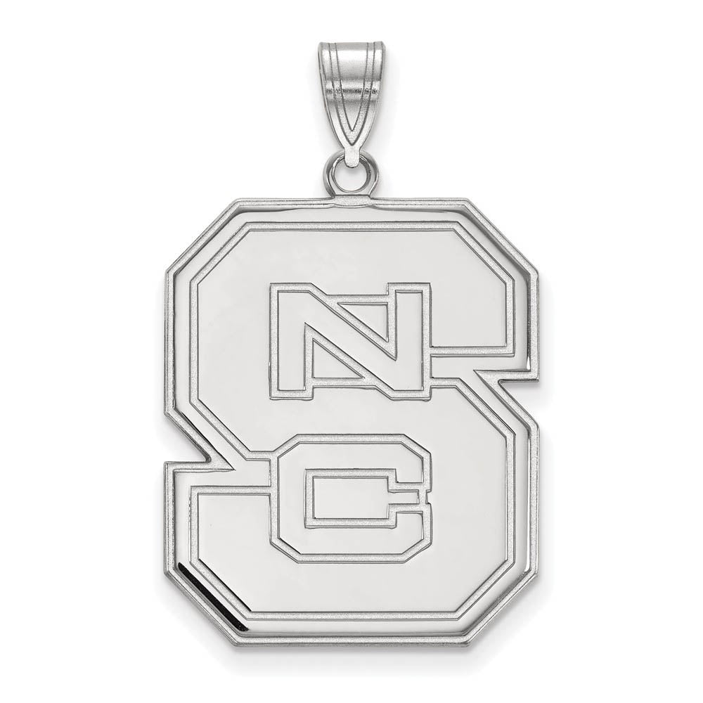 10k White Gold North Carolina State XL 'NCS' Pendant, Item P21555 by The Black Bow Jewelry Co.