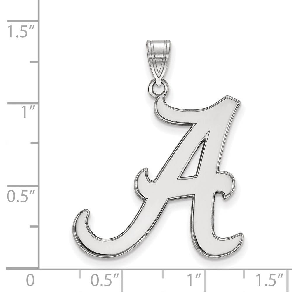 Alternate view of the 10k White Gold U. of Alabama XL Initial A Pendant by The Black Bow Jewelry Co.